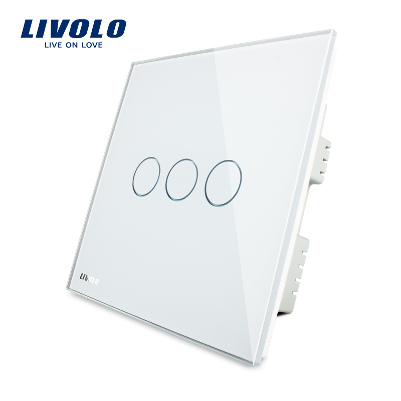 Livolo UK Standard 3gangs Wall Light Electrical Touch Switch Vl-C303-61