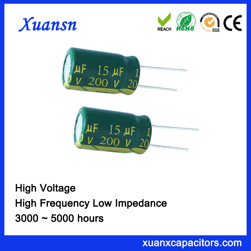200V 15UF 4000hours Electrolytic Capacitor High Frequency