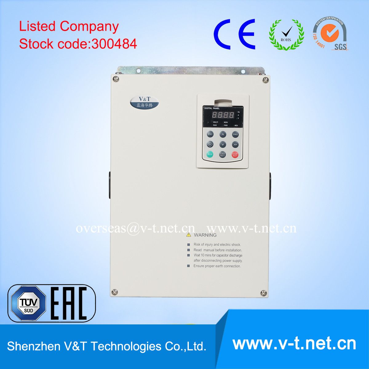 V&T High Performance Sensorless Vector Control Frequency Converter/VSD/VFD with Ce Certificate 18.5 to 30kw- HD