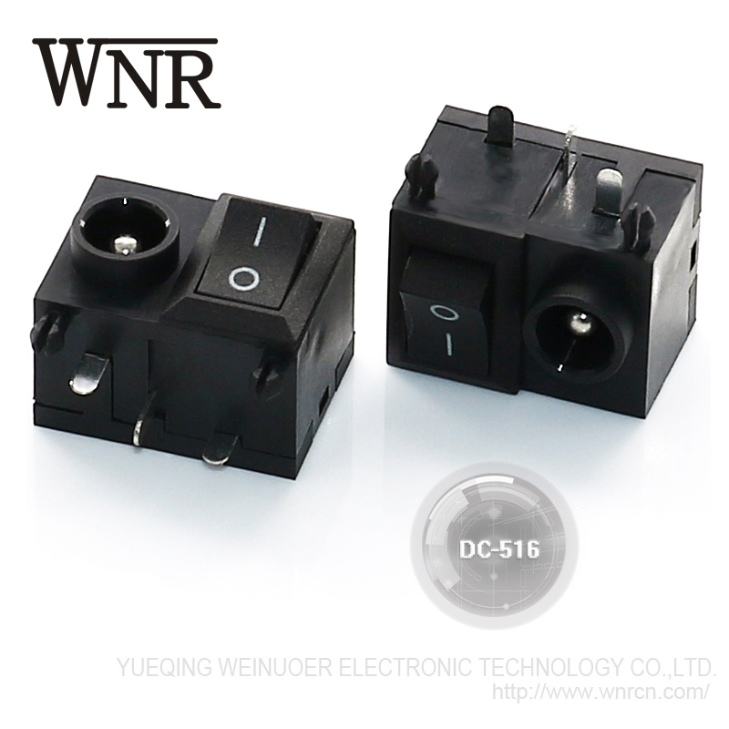 Environmental High Quality Metal DC Power Jack DC-516 with Button