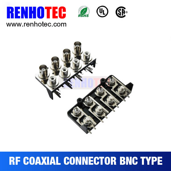 Four BNC Female to Four RCA Female Connector for PCB
