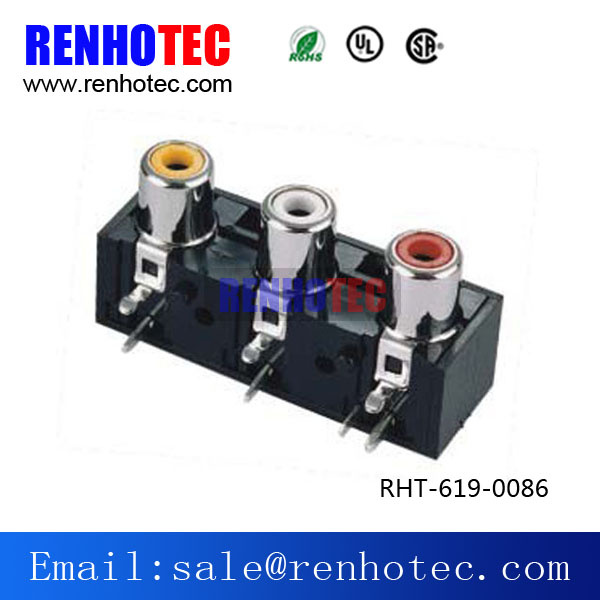 Black RCA Stereo Phone Jack Connector