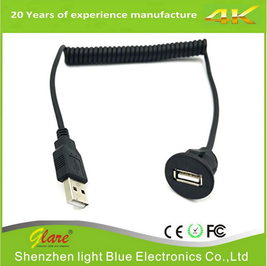 USB Panel Mount Coiled Cable