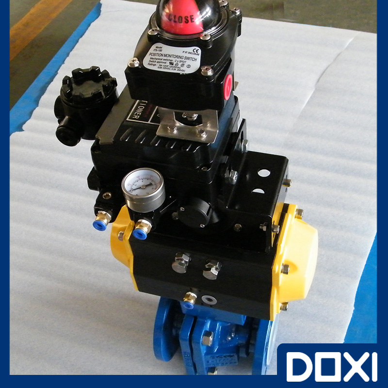 Semiconductor Pneumatic PFA Lined Ball Control Valve PTFE ETFE FEP