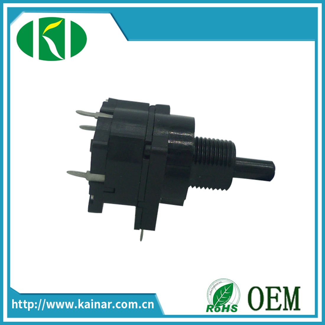 17mm Rotary Potentiometer with Push Push Switch Insulated Shaft Wh116ak-2