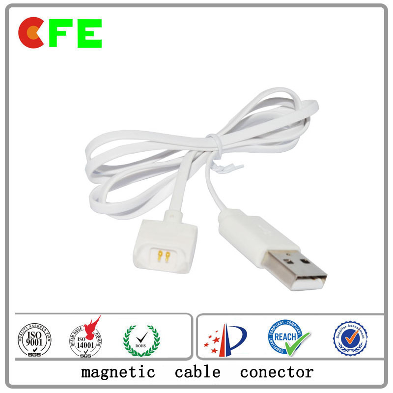 Magnetic Charger Cable USB White 2pin Magnetic Cable Connector