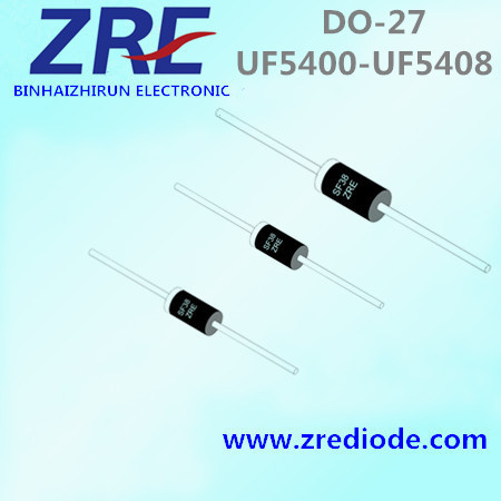 3A UF5400 Thru UF5408 High Efficiency Rectifier Diode Do-27 Package