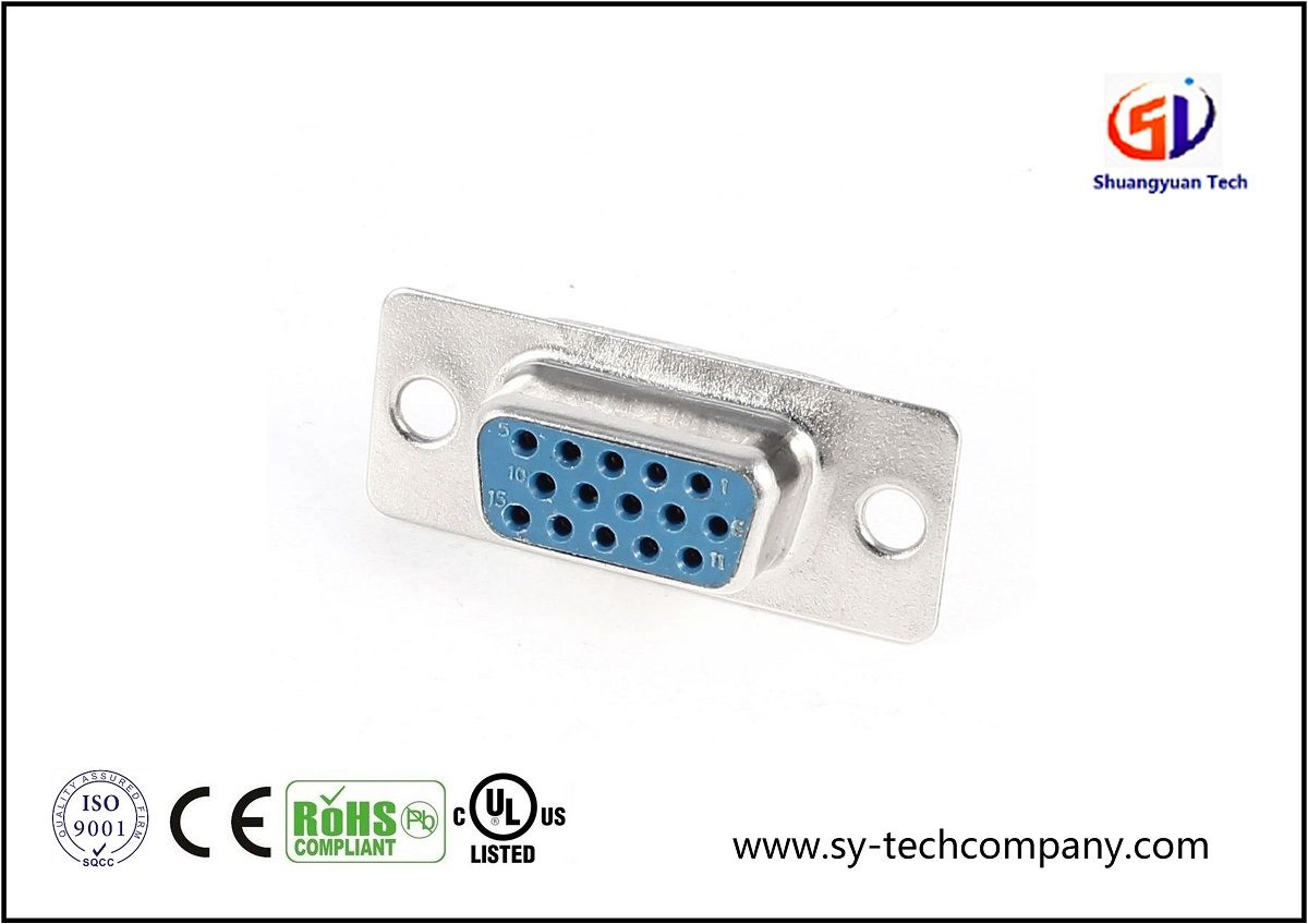Soldering 3 Row dB-15 Female 15pin VGA D-SUB Connector