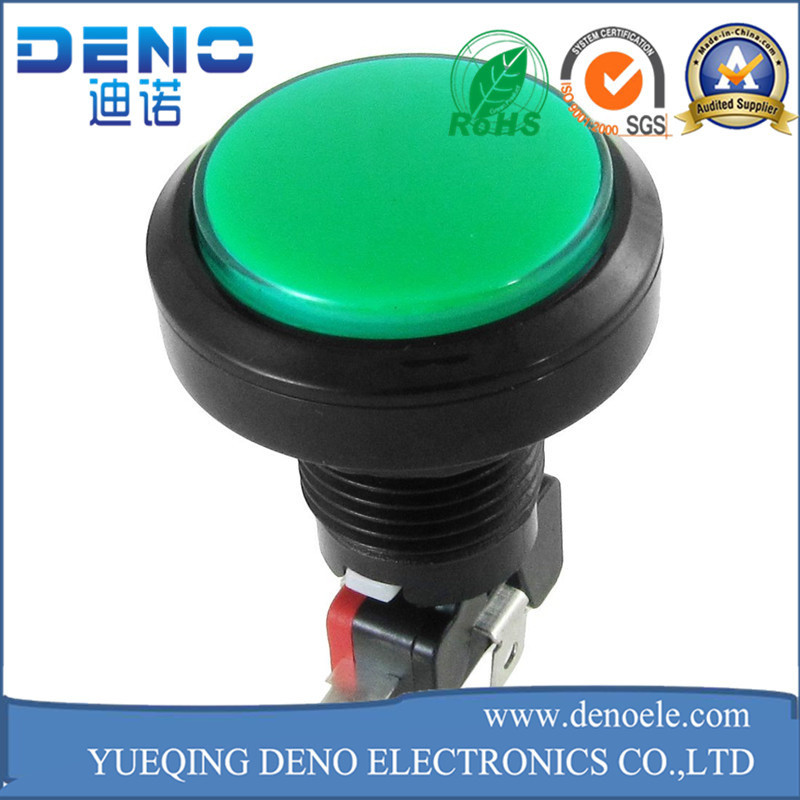 12V DC LED Light Illuminated Green Round Momentary Push Button Switch