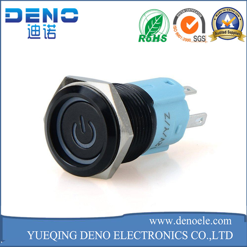 Metal LED Latching Push Button Power Toggle Switch