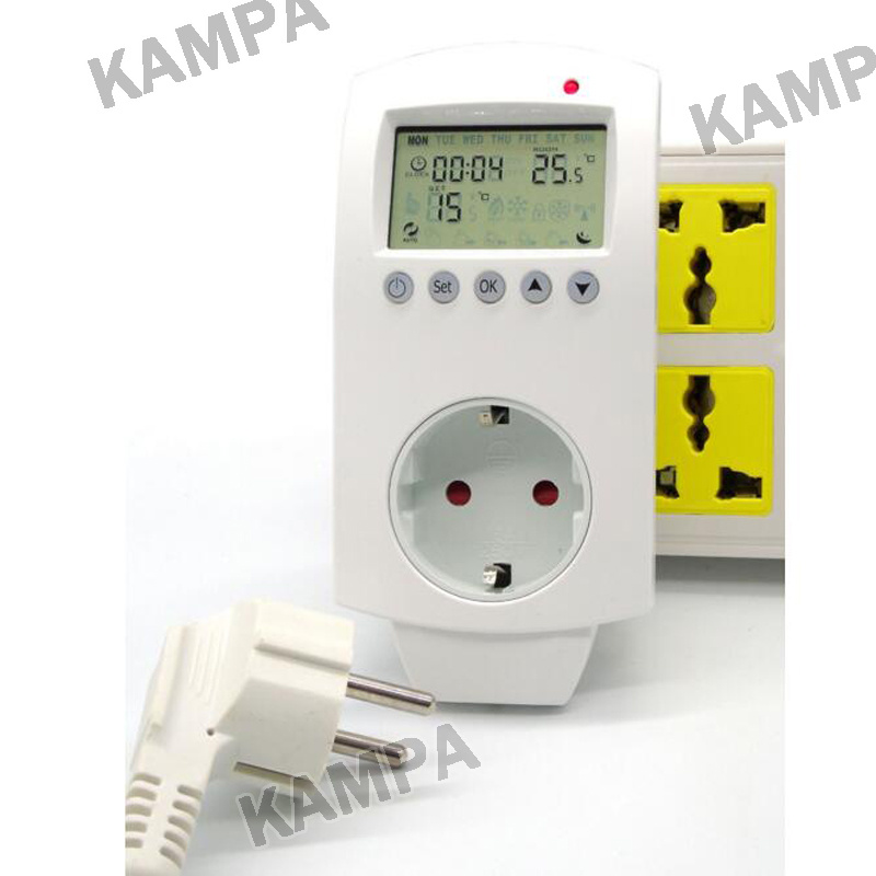 3kw 16A Switchover Programmable Plug in Thermostat EU