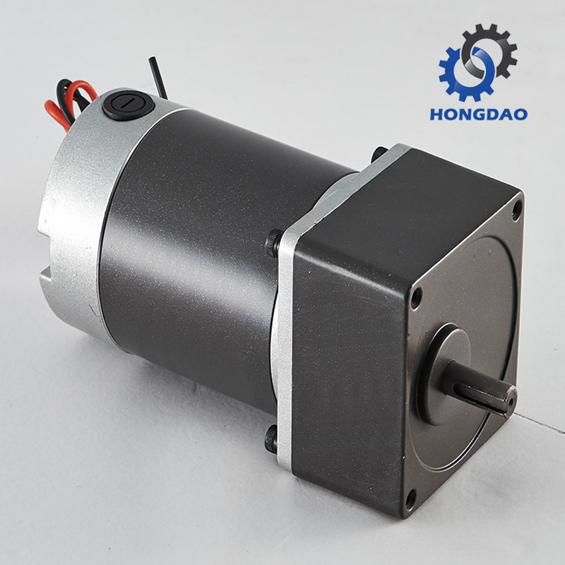 90mm 60-120W DC Geared Motor with Gearbox_D