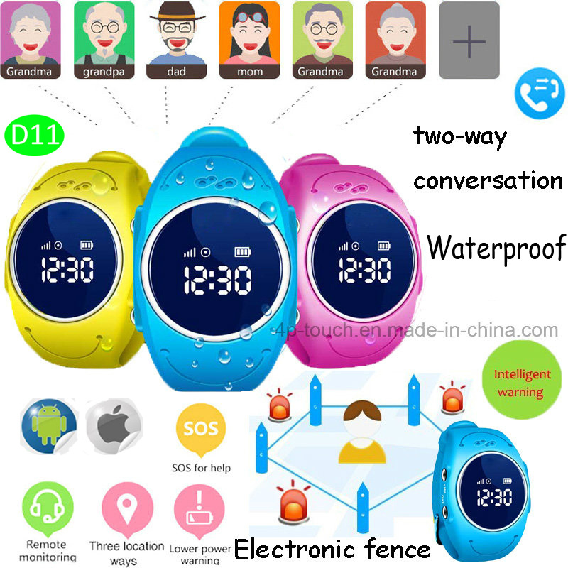 IP67 Waterproof Kids GPS Tracking Watch with Sos Button (D11)