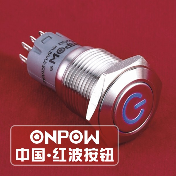 Onpow 16mm Push Button Switch (LAS2GQF-11DT/R/12V/S, CE, CCC, RoHS, REECH)