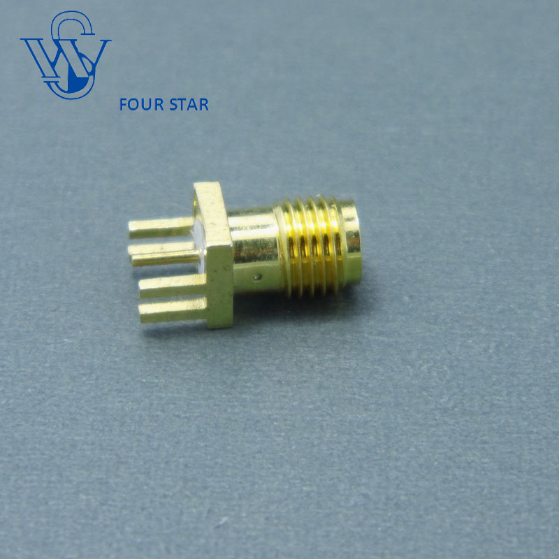 Female Jack Straight RF SMA Connector for PCB Edge Mount