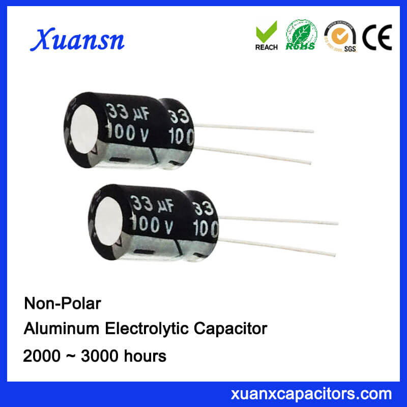 100V Non Polarised 33UF Electrolytic Capacitor