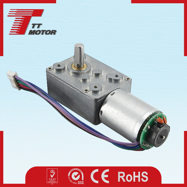 DC encoder 12V worm gear motor for industrial equipment