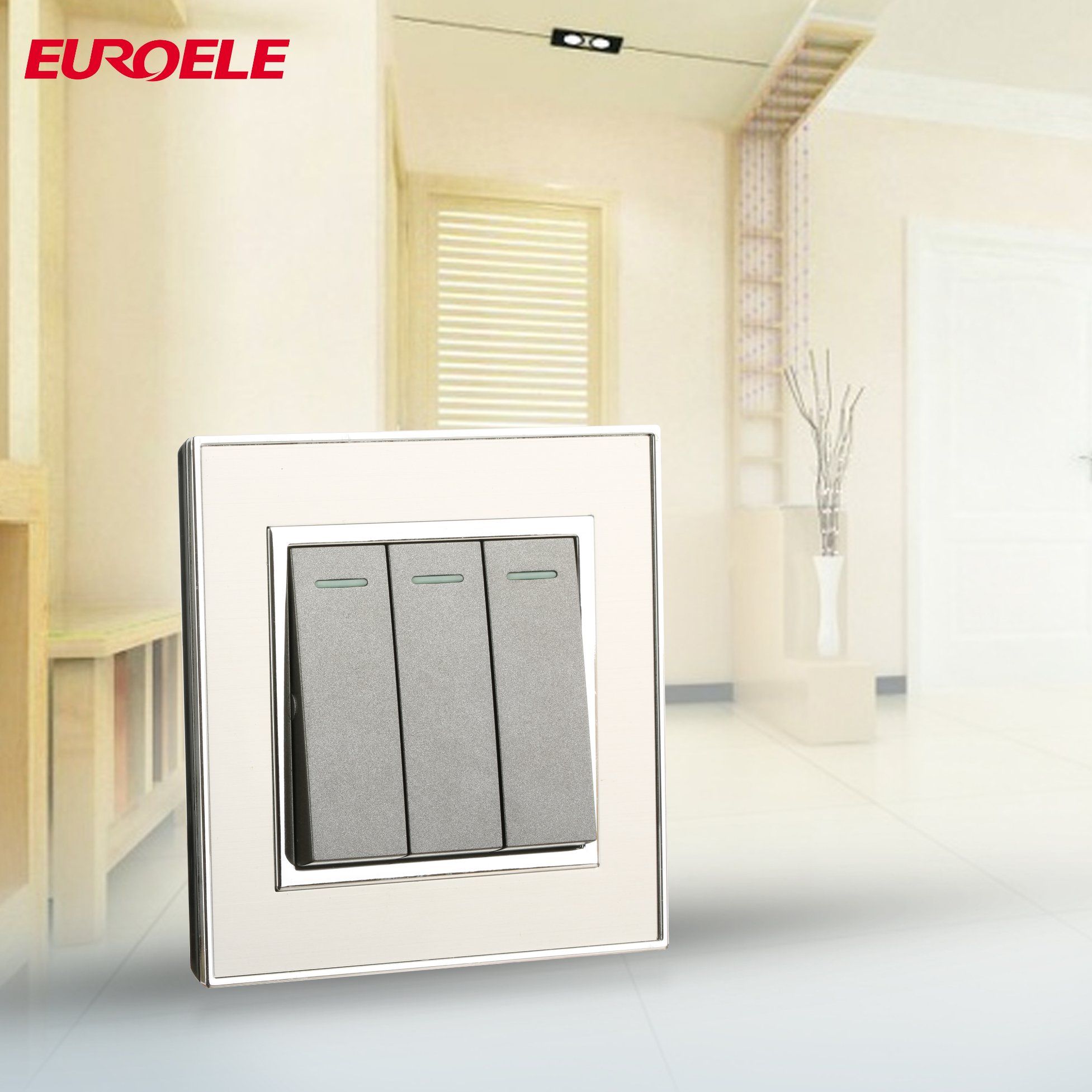 Metal Panel 3gang 2way Wall Switch