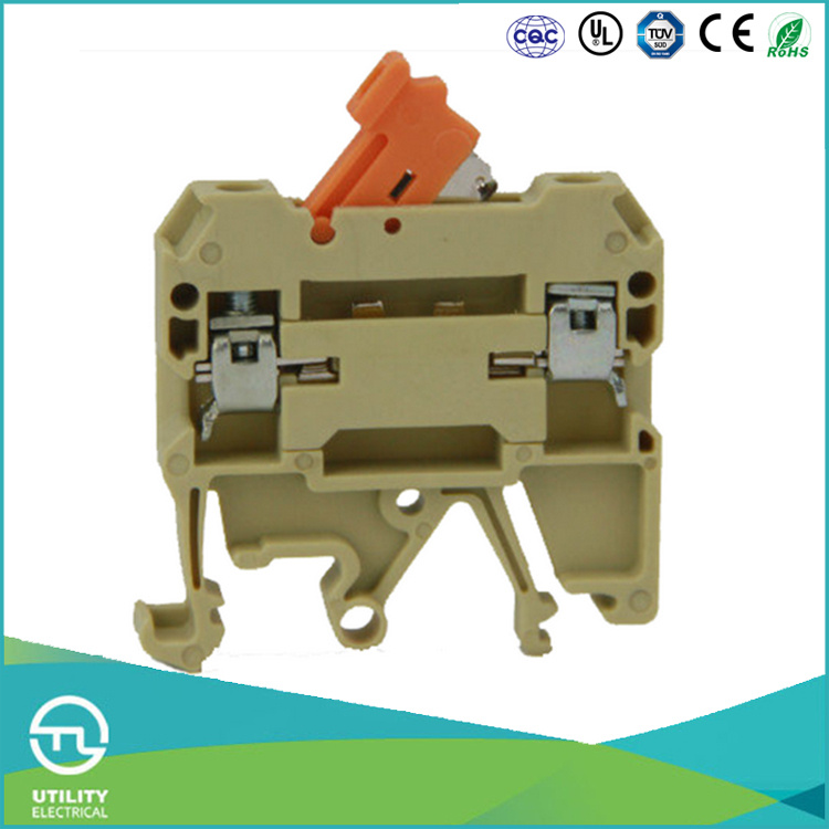 DIN Rail Industrial Distribution Switch Type 4mm 250V 10A Terminal Block
