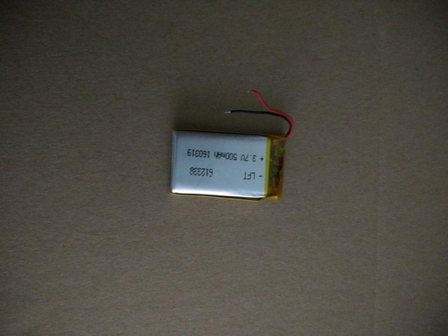 3.7V 500mAh Li-ion Polymer Battery Pack 612338