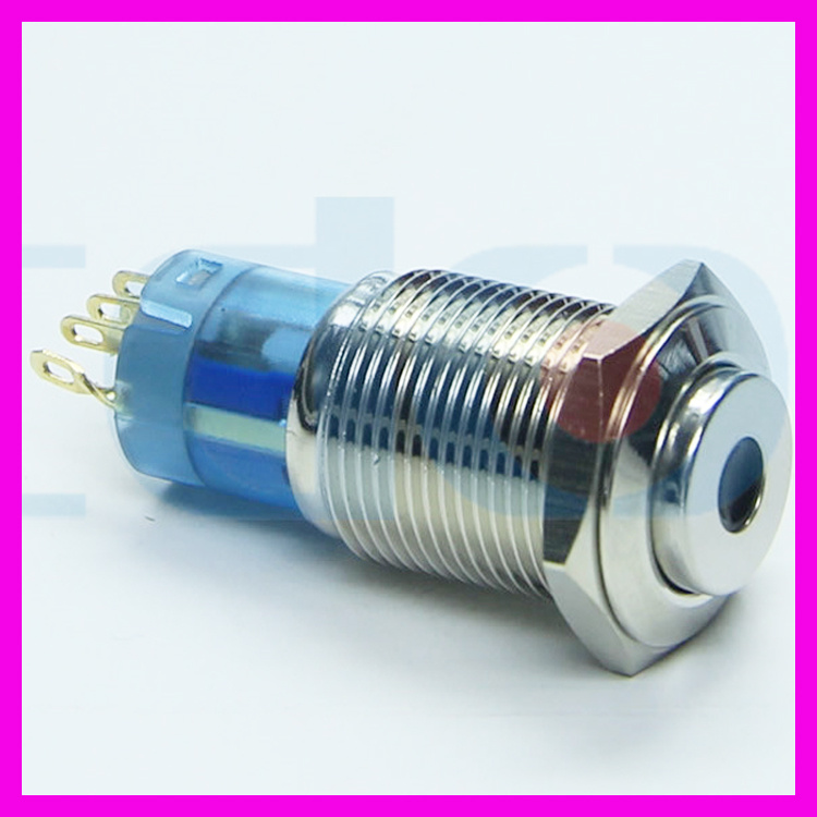 High Round Metal LED Illuminated Metal Push Button Switch