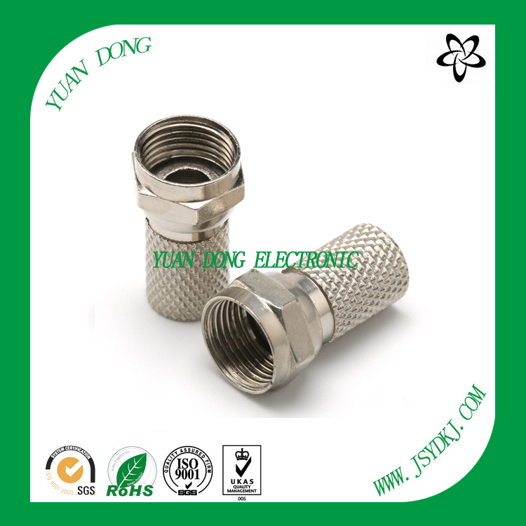 F Crimp Female Plug Connector RF Compression Connector RG6 Coaxial