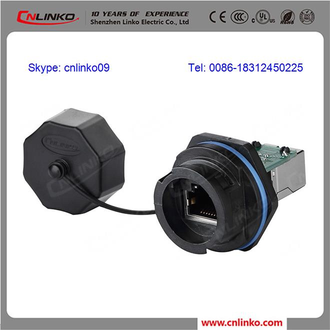 Waterproof IP65 RJ45 Connector for panel Mount