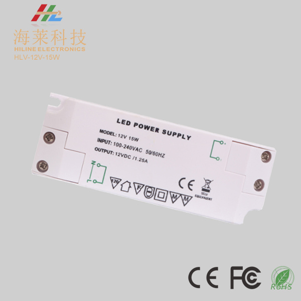 12V 24V15W Plastic IP20 LED Power Supply LED Driver