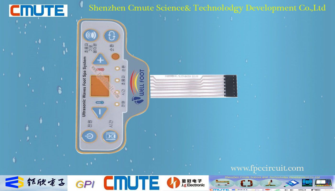 Ultra-Sonic Waves Foot SPA Membrane Switch Control Panel Membrane Switch