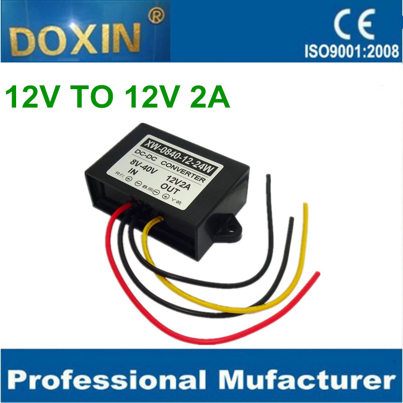 DC 8-40V to DC12V 2A Output DC/DC 24W Power Converter Regulator