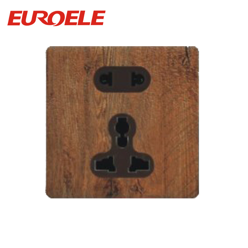 General Use Muti-Function PC Wooden Color 5 Pin Socket