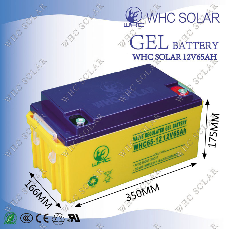 Whc 12V65ah Deep Cycle Gel Solar UPS Battery