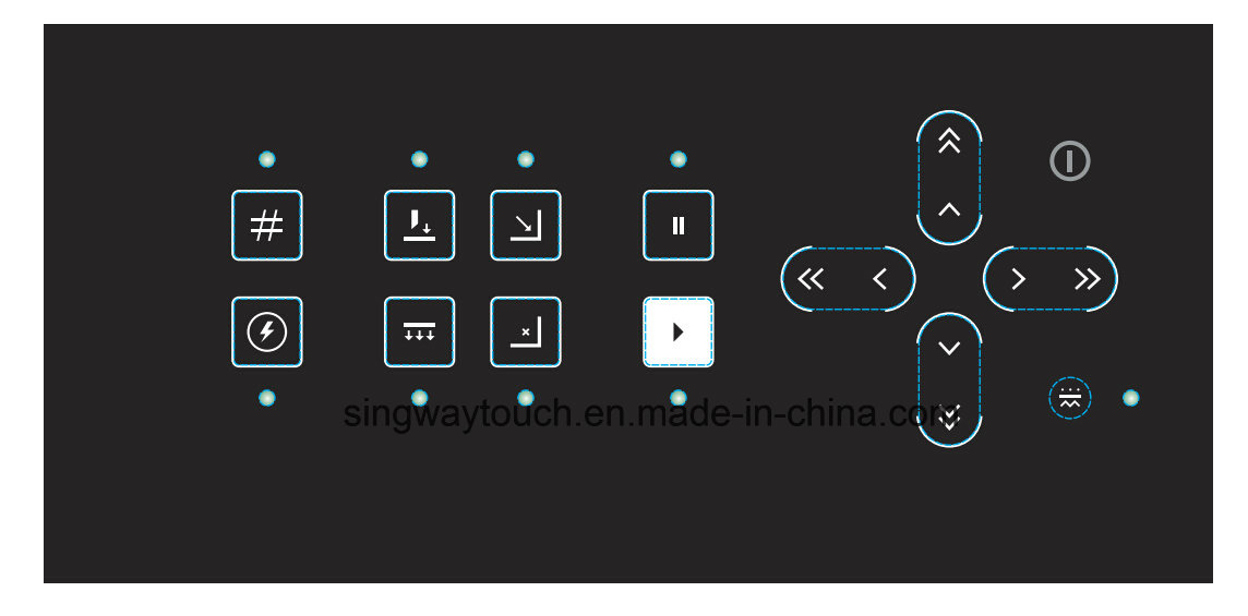 Customized LED Windows Embossed Membrane Switch with LEDs