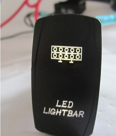 12V Dual LED Light Rocker Switch with Laser Etched Symbols