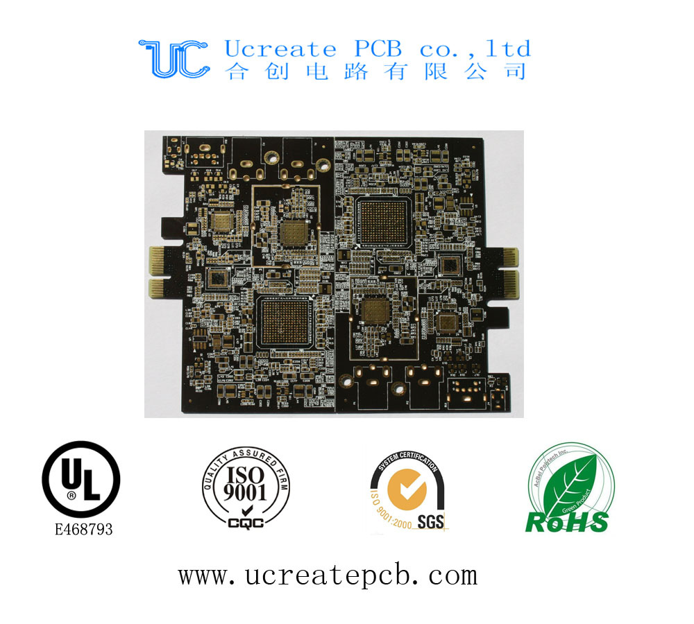 6 Layer Black Mask PCB Circuit with Good Quality