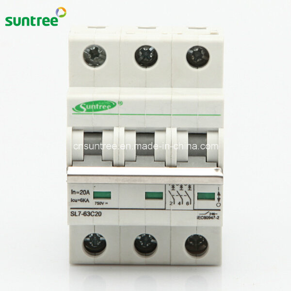 3 Pole DC750V DC Solar 63 AMP MCB