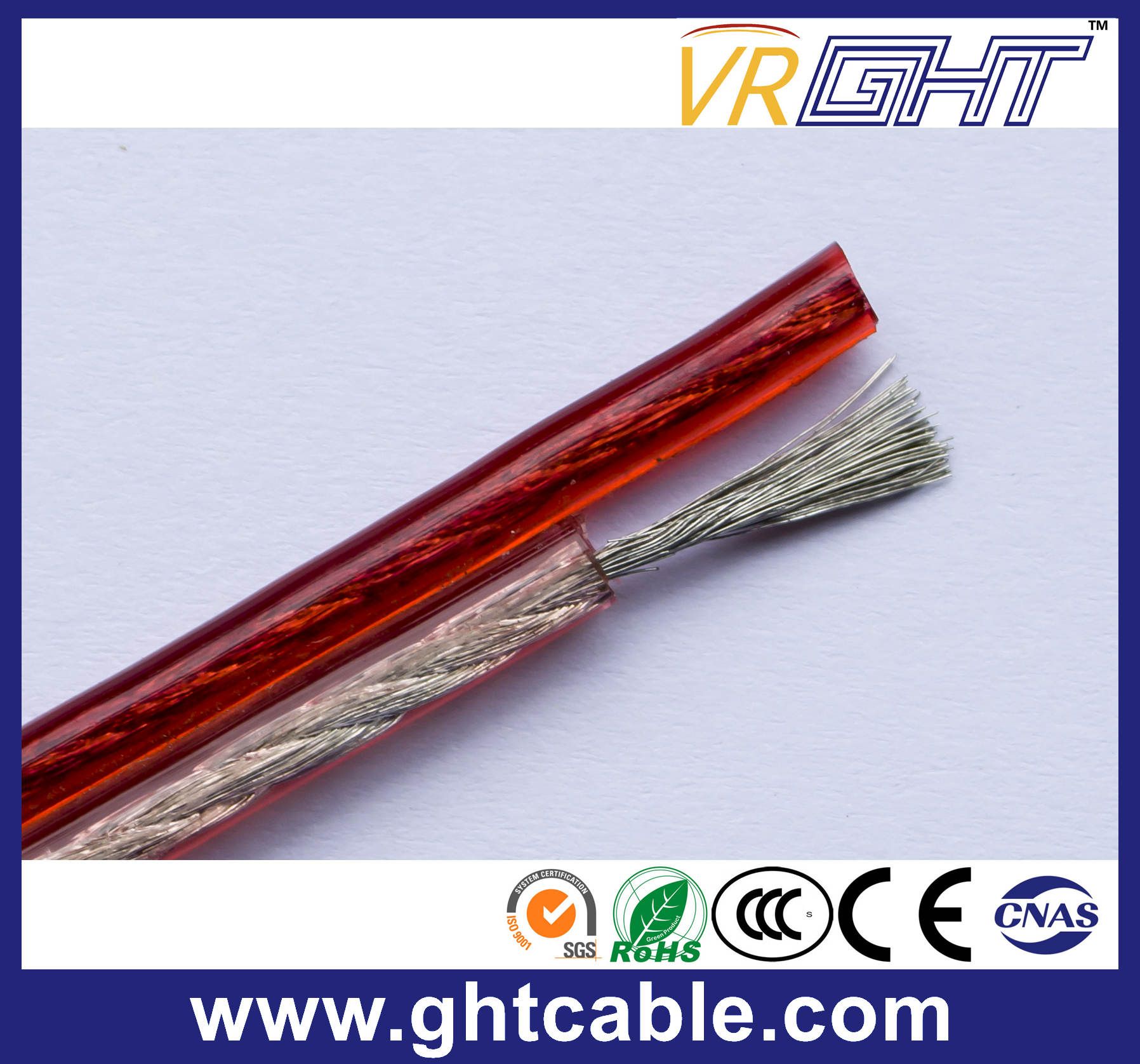 Transparent Flexible Speaker Cable (2X50 CCA Conductor)