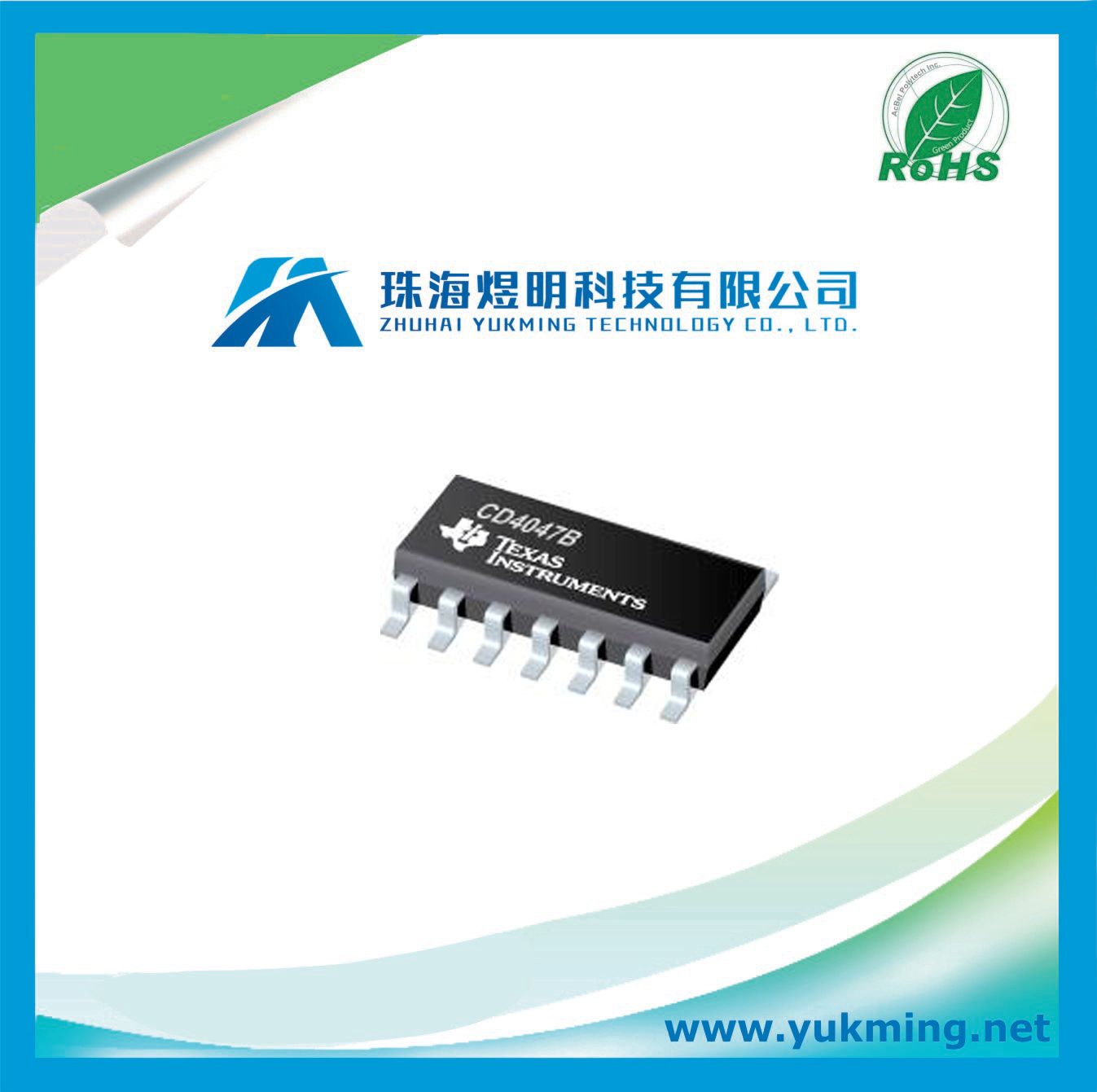 Integrated Circuit CD4047b of Monostable/Astable Multivibrator IC