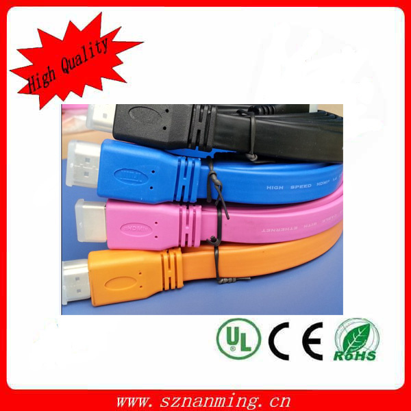 2014 Cheapest Flat HDMI Cable with Dual Color Mould Plug
