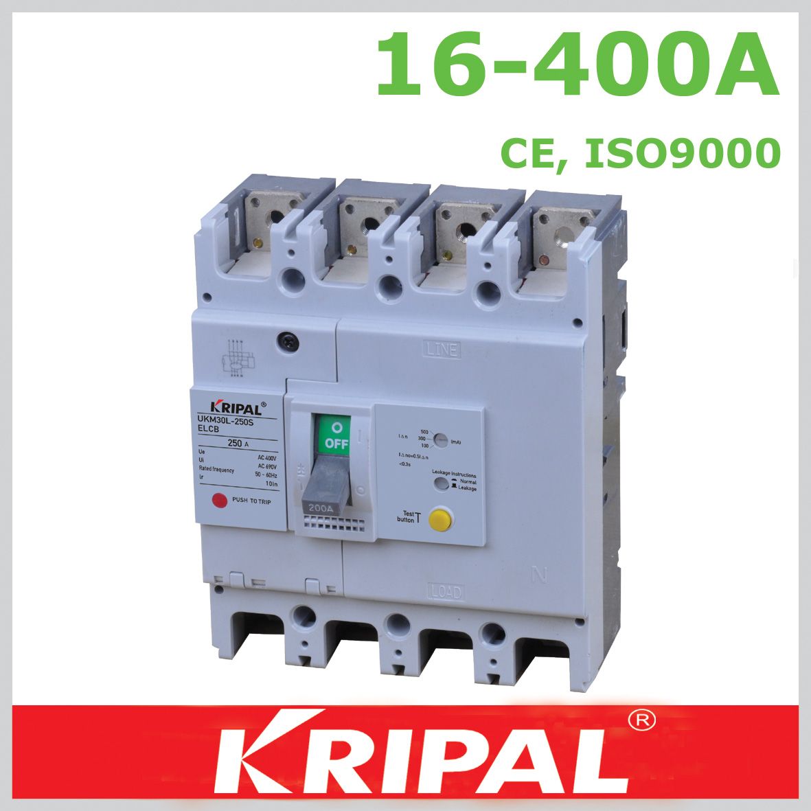 200A 4p Earth Leakage MCCB