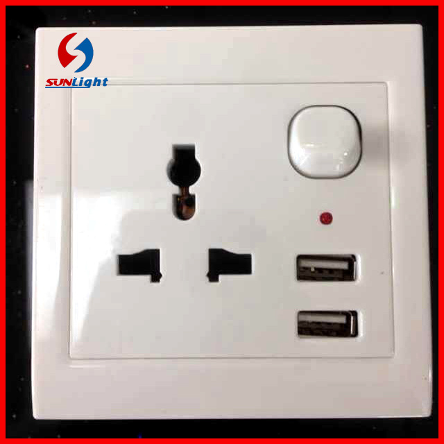 Factory Wholesale Mobile 2 Port Wall USB Socket Charger