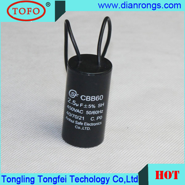 Cbb60 Film Motor Run Capacitor 450V
