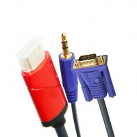HDMI to VGA+Audio 3.5mm Cable