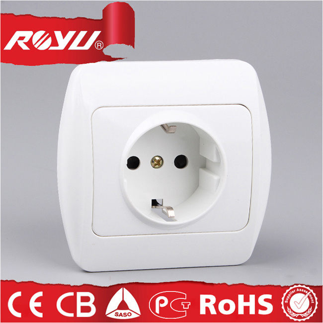 Europe CE Electric 3pin Schuko Wall Socket Adapter