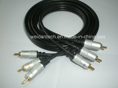 6ft 3RCA to 3RCA RGB Cable, Metal Housing