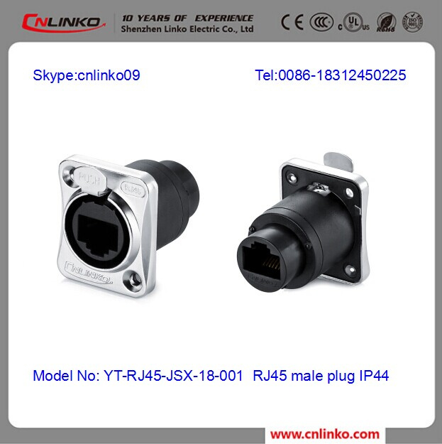 IP67 Waterproof 8p8c RJ45 Panel Mount Female Socket Connector Front Fastened