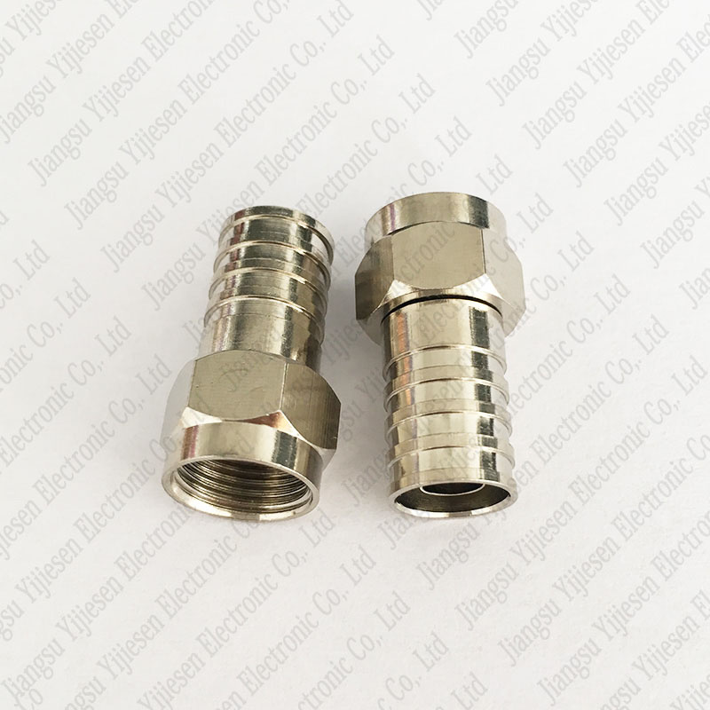 Hex Rg59 F Type Crimp Connector RF Coaxial Cable