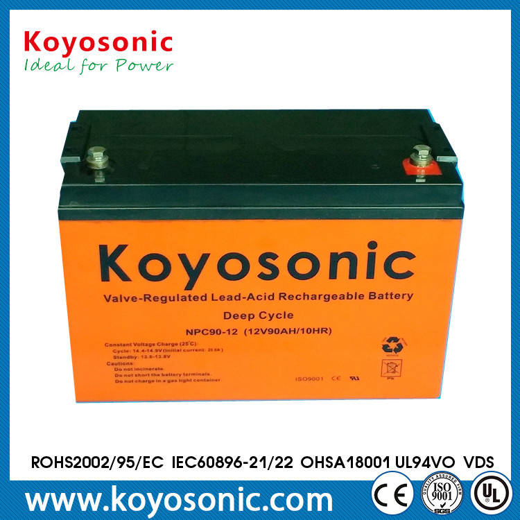 12V 90ah Sealed Lead Acid Deep Cycle Battery 12V Battery with 5-Year Warranty