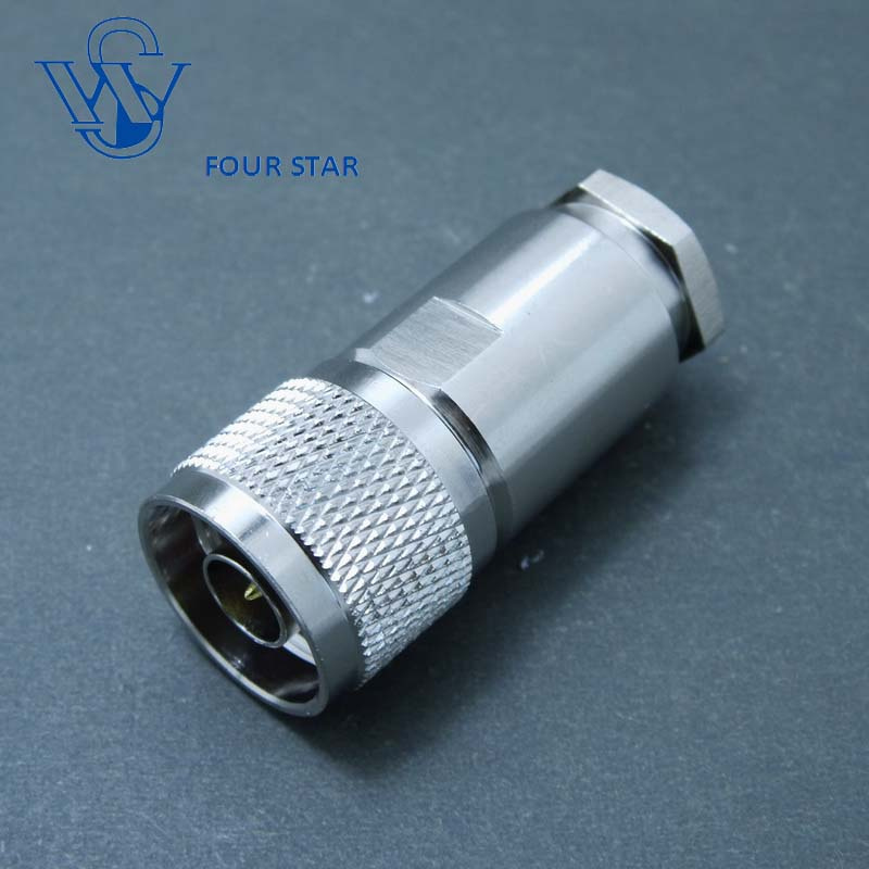 Male Plug Clamp RF Coaxial N Connector for LMR400 Cable