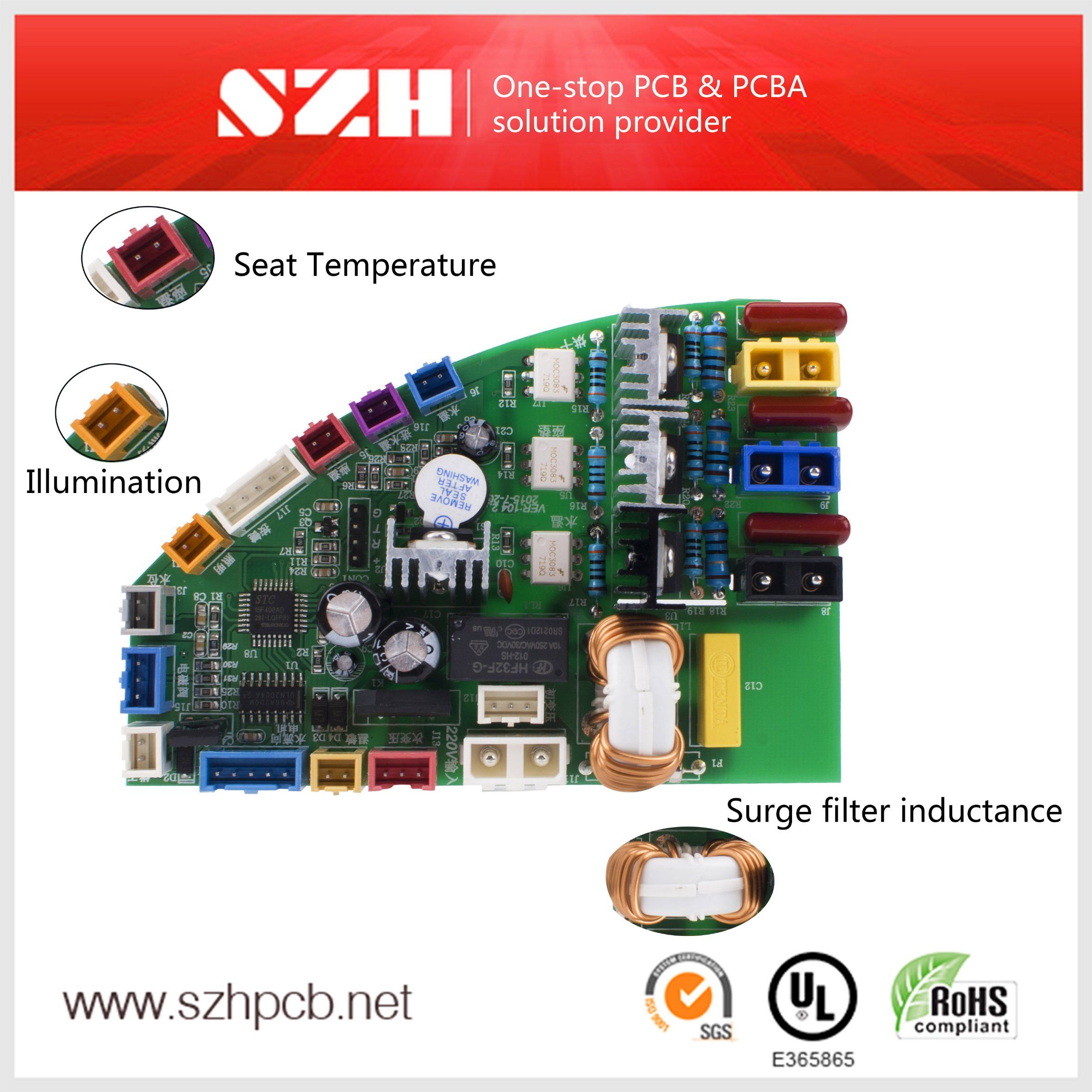 RoHS Multi-Layer Electronics Rigid Automatic Bidet PCB Board